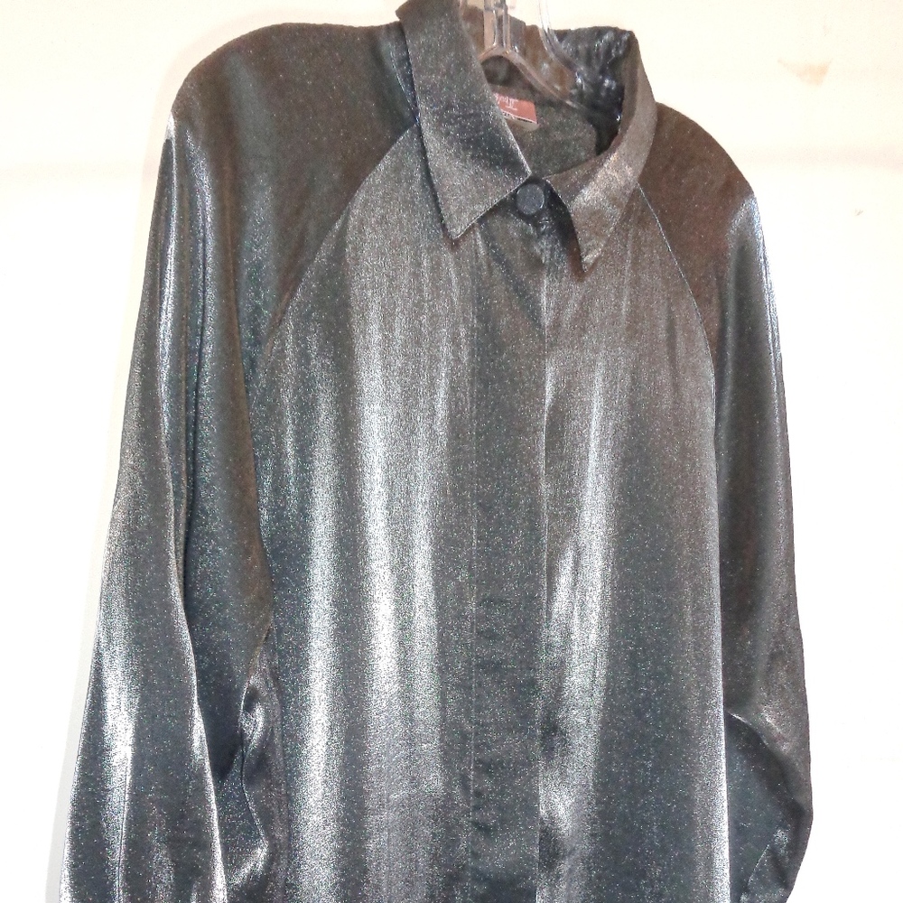 Plus size iridescent silver tunic- generous size